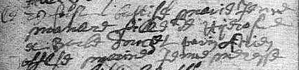 Faint baptism entry for Marie Jenne Manart, 30 August 1665